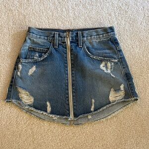 Carmar Denim Distressed Mini Skirt